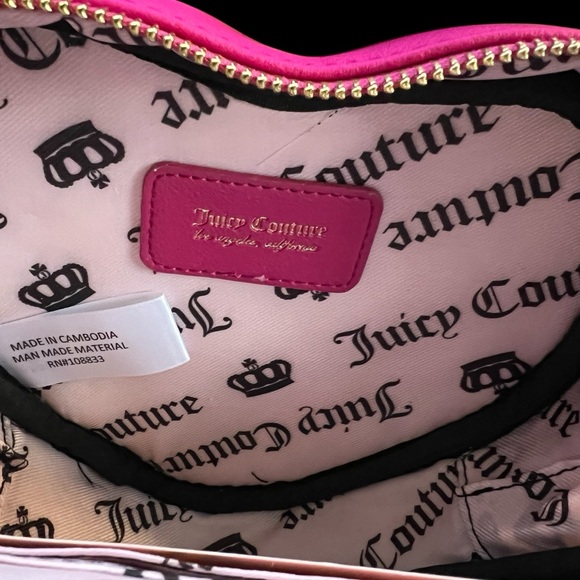 Juicy Couture Raspberry Tart Holding the Line Heart Crossbody Bag Pink - Picture 6 of 7